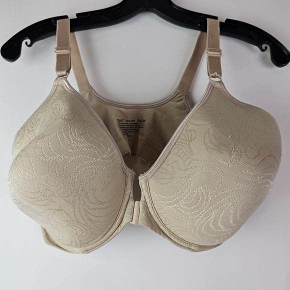 Bali Comfort Revolution Bra 3P66 Front Close Underwire 42DD 42E Nude Beige - Picture 1 of 7